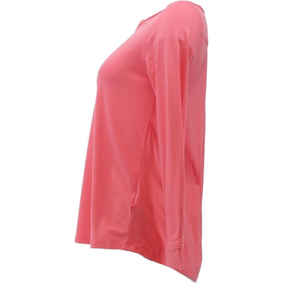 NWT LANDS' END WOMEN'S LONG SLEEVE BUTTON CUFF TUNIC RICH ZINNIA PXS - Picture 7 of 10